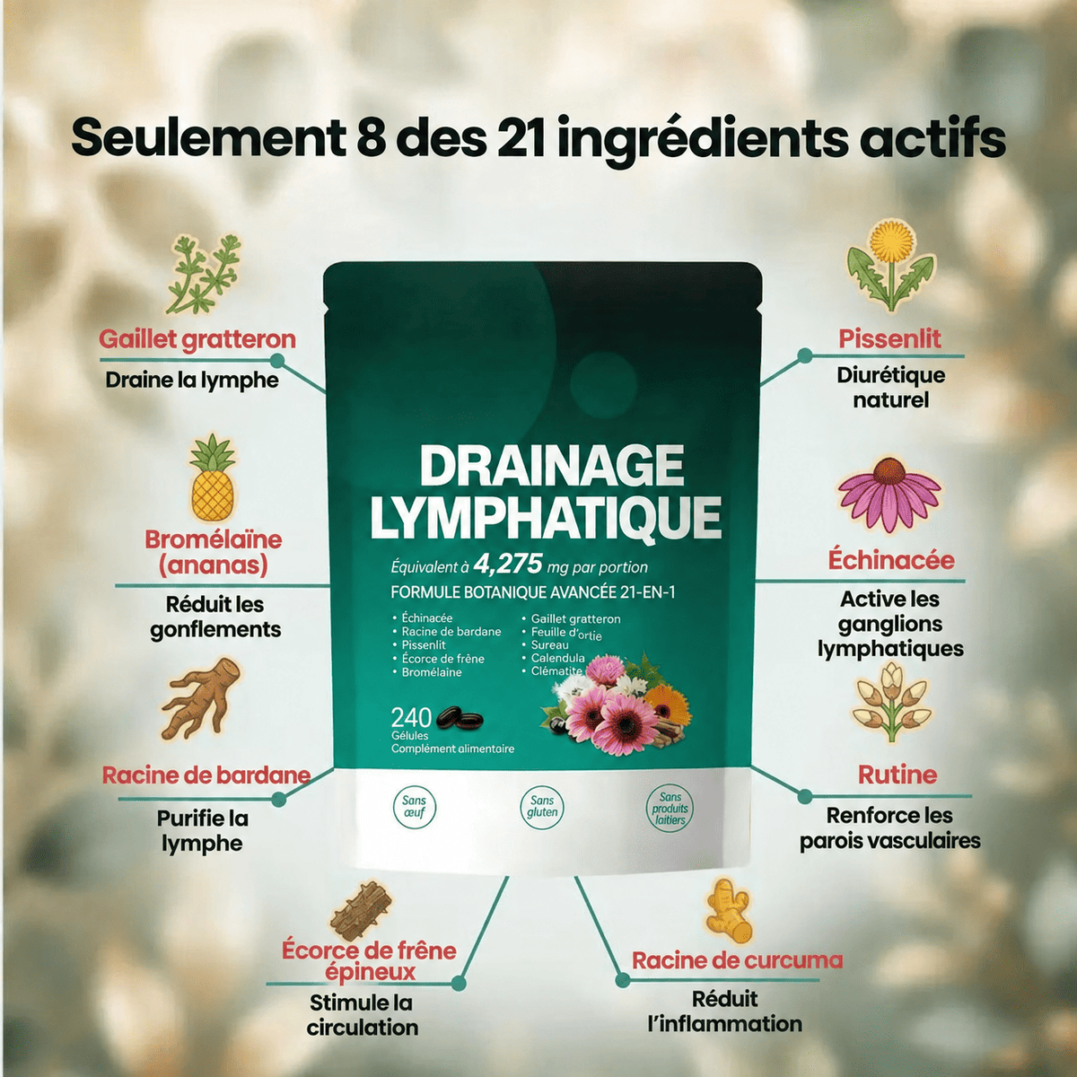 Lymélia gélules pour le drainage lymphatique